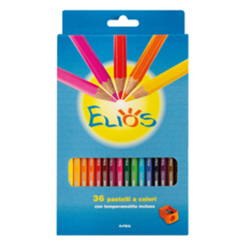 GIOTTO ELIOS PASTELLI MINA 2.8 mm COLORI ASSORTITI CONF 36 Pz. + TEMPERAMATITE